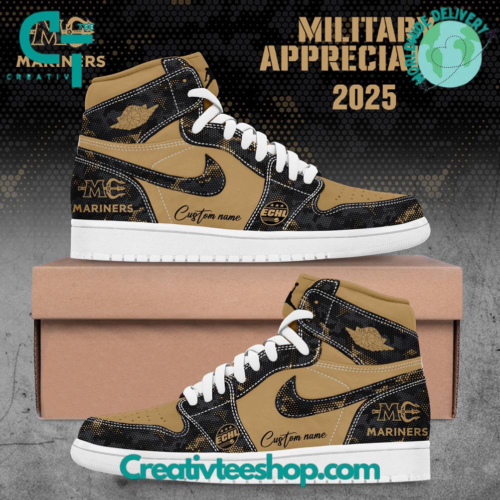 Mariners Teddy 2025 Military Appreciation Custom Air Jordan 1