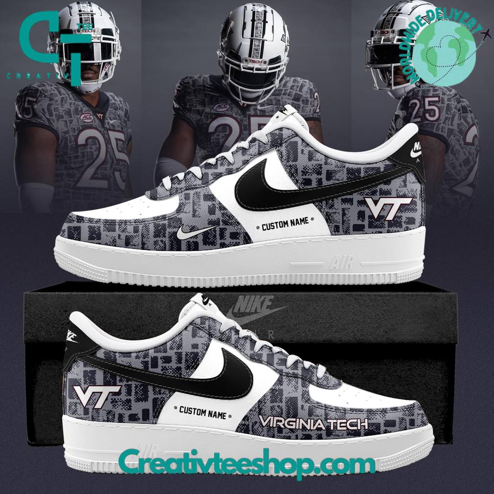 Virginia Tech Hokies 2025 Gray Camo Limited Edition Air Force 1 Sneaker