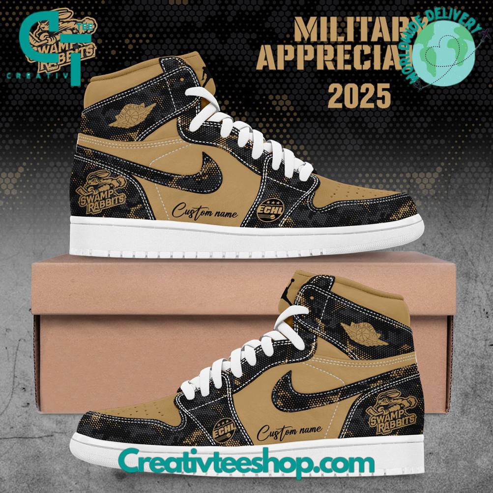 Greenville Swamp Rabbits 2025 Military Appreciation Custom Air Jordan 1