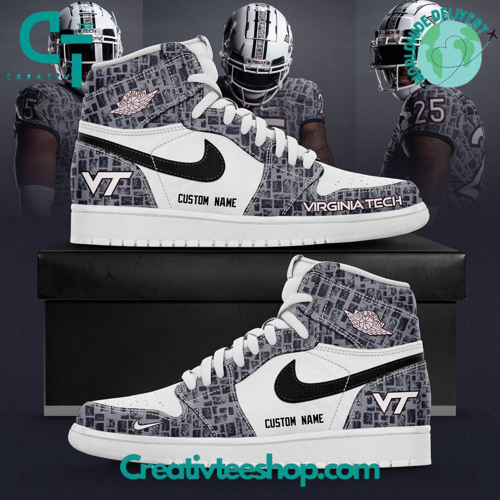 Virginia Tech Hokies 2025 Gray Camo Limited Edition Air Jordan 1 Sneaker