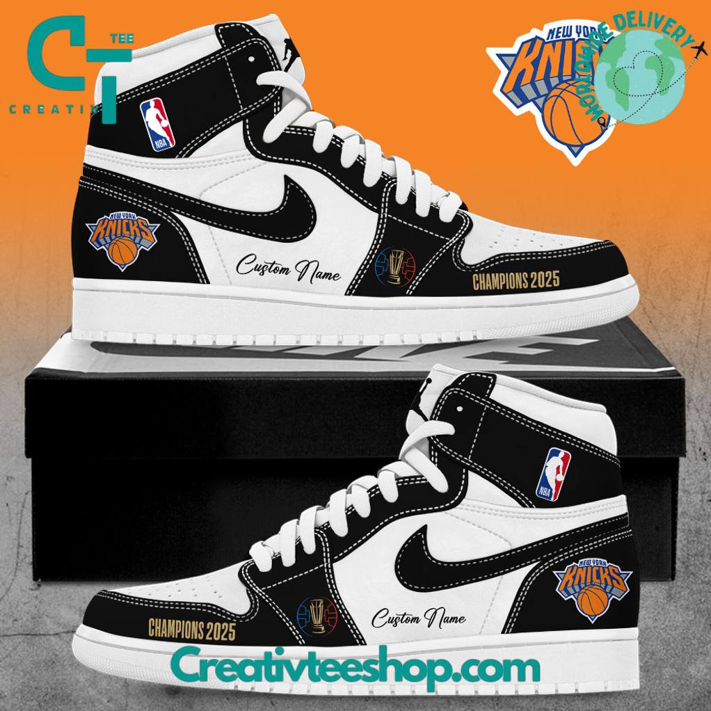 New York Knicks Emirates NBA Cup 2025 Champions Custom Air Jordan 1 Sneaker